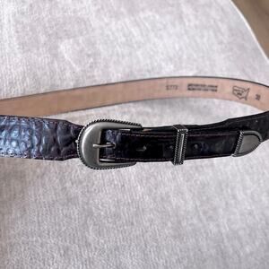 Alligator Grain Bonded Leather Western Belt size 38 Made in the USA Brownish